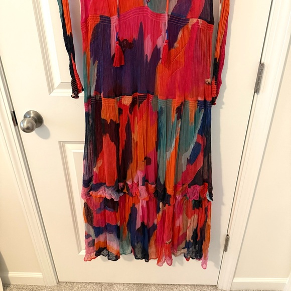 Anthropologie Marias pink abstract maxi dress XS - Picture 4 of 9